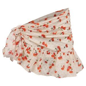 Farm Rio Pitanga Cherry Cover Up Mini Skirt in Multicolor Cotton